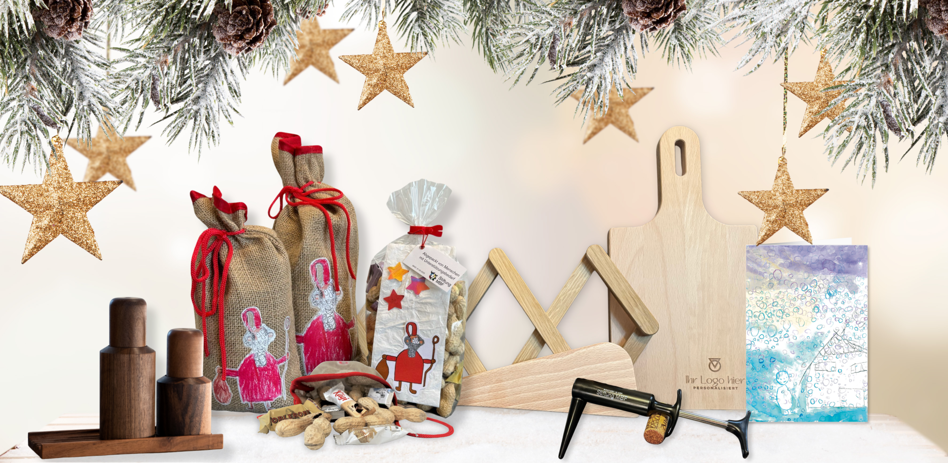 MBF Stein Made Produkte aus der Weihnachtsaktion im Gruppenbild